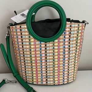 Kate spade colourful Woven Tote Bag with Green Accents small